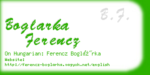 boglarka ferencz business card